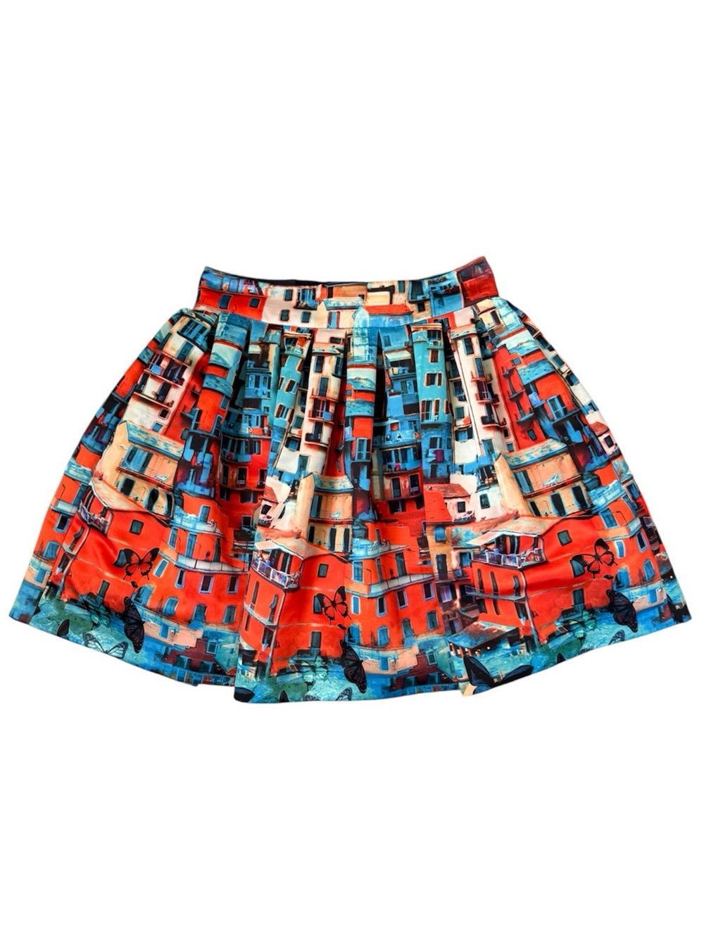 Alice + Olivia Venetian Butterfly Paradise Print Pleated Stora Skirt Size 0 EUC